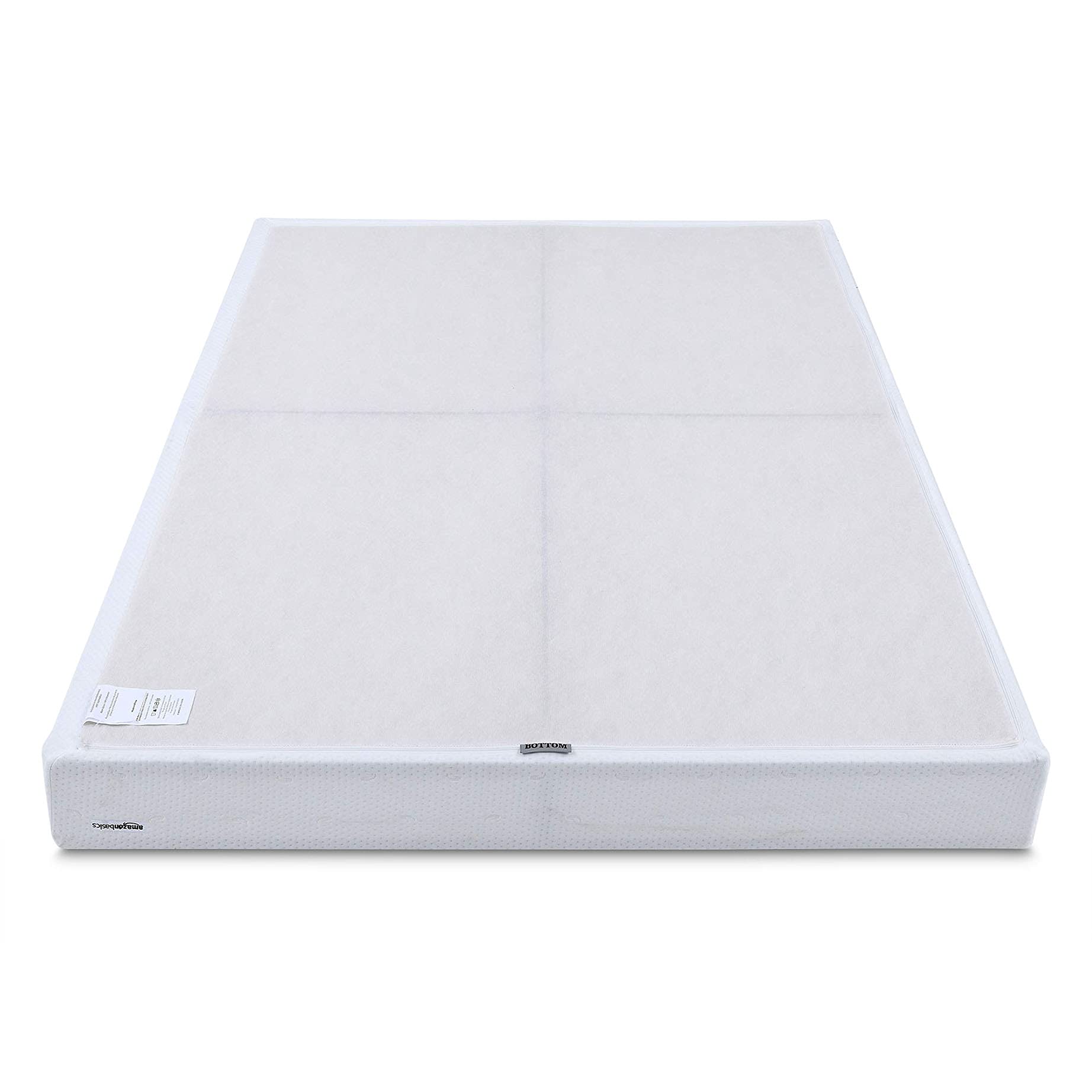 Amazon Basics Sturdy Box Spring Base removable zip cover enables easy cleaning.
