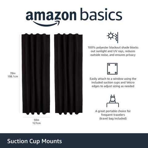 Amazon Basics suction cups on glass allow drill-free installation.