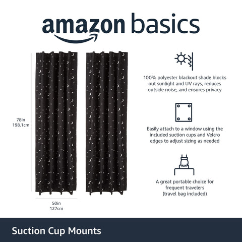 Amazon Basics suction cups on glass enable quick, secure window mounting.