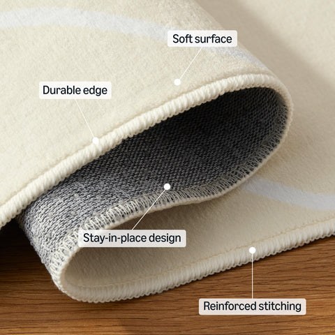 Amazon Basics bedroom cozy-touch rug offers warm texture under bare feet
