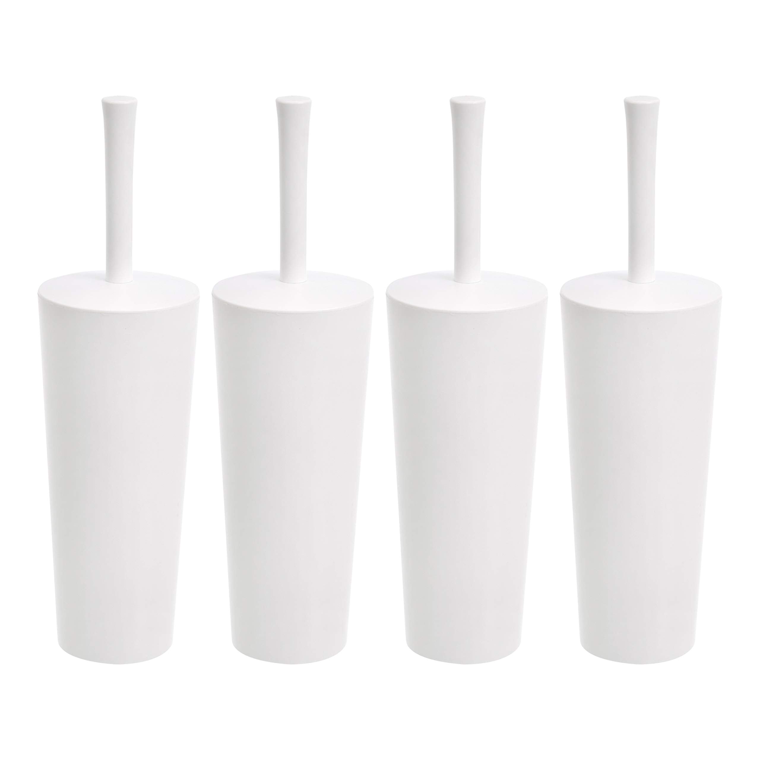 Amazon Basics toilet brush with holder 4-pack for clean, organized bathrooms.