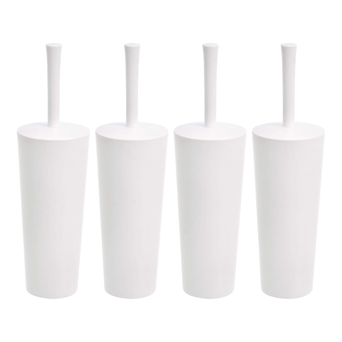 Amazon Basics toilet brush with holder 4-pack for clean, organized bathrooms.
