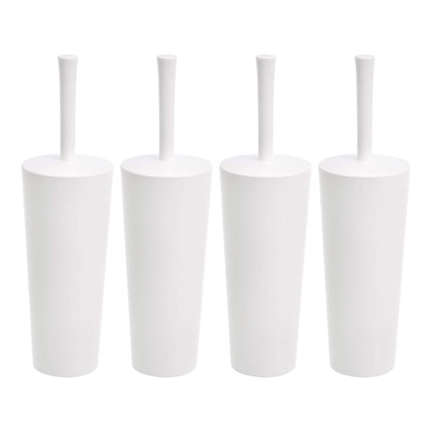 Amazon Basics toilet brush with holder 4-pack for clean, organized bathrooms.