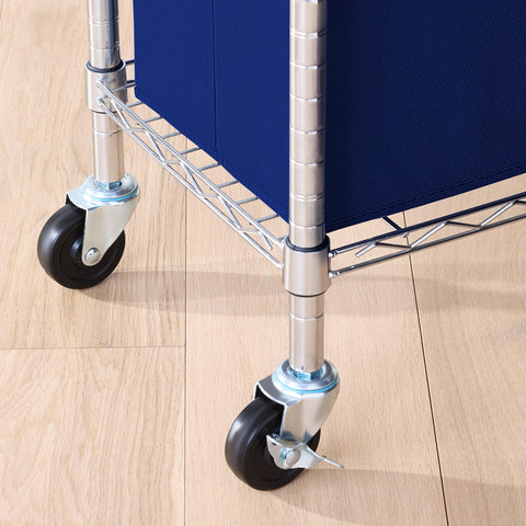 Amazon Basics top and bottom shelves offer extra storage space.