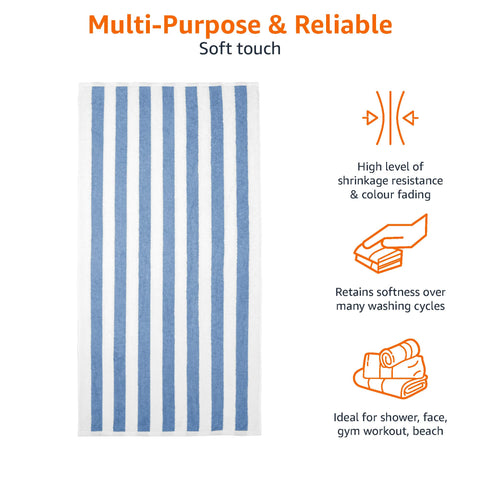 Amazon Basics large 30x60 inch towel for family beach days.