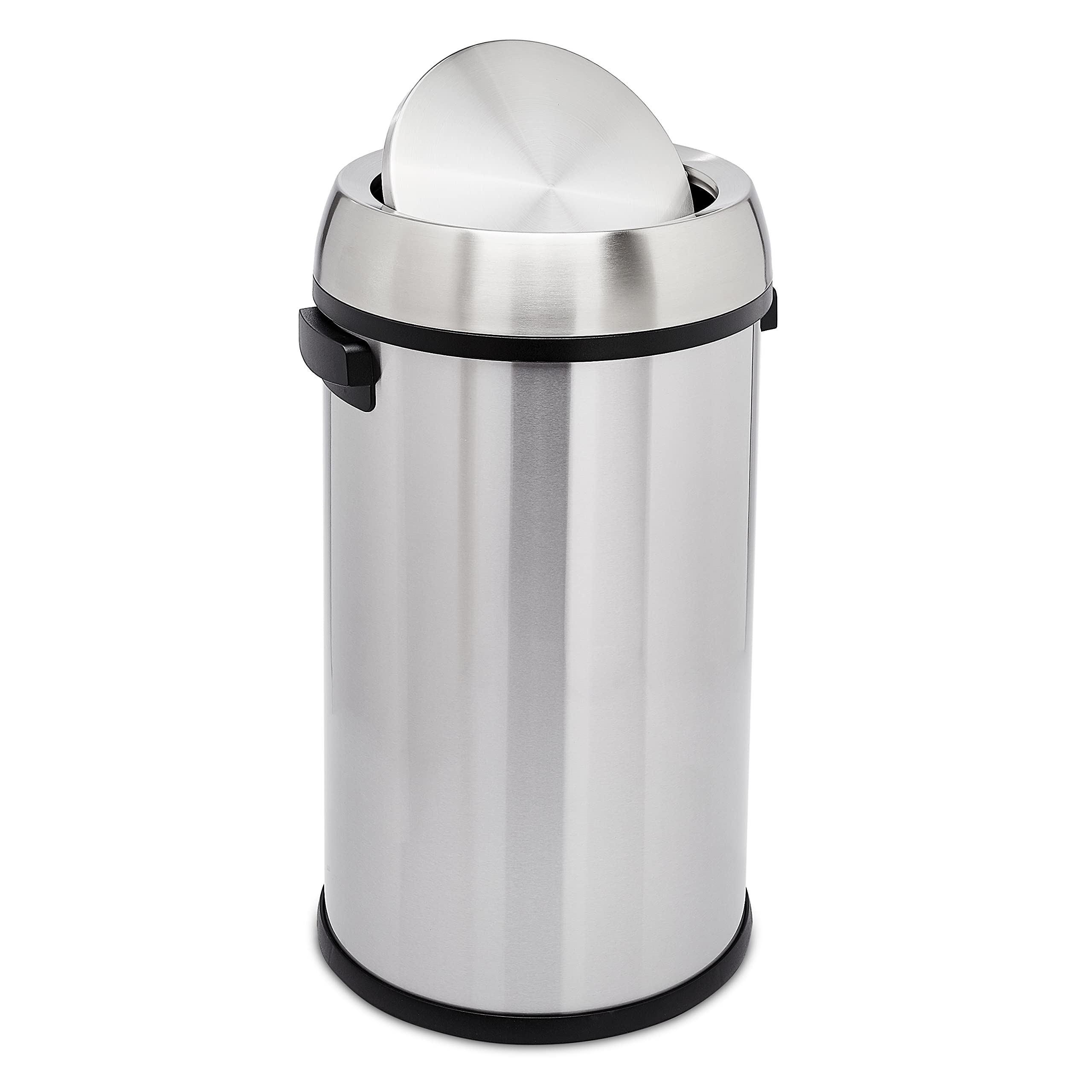 Amazon Basics trash can with fingerprint-resistant finish stays clean.