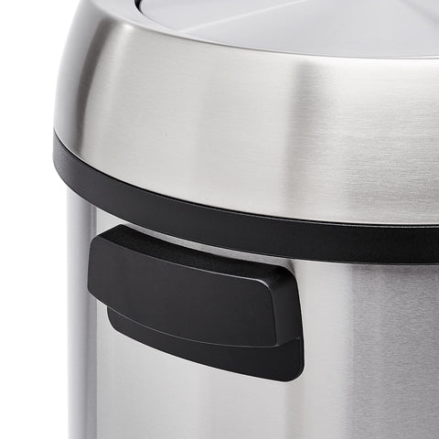 Amazon Basics round trash can side handles for easy movement.