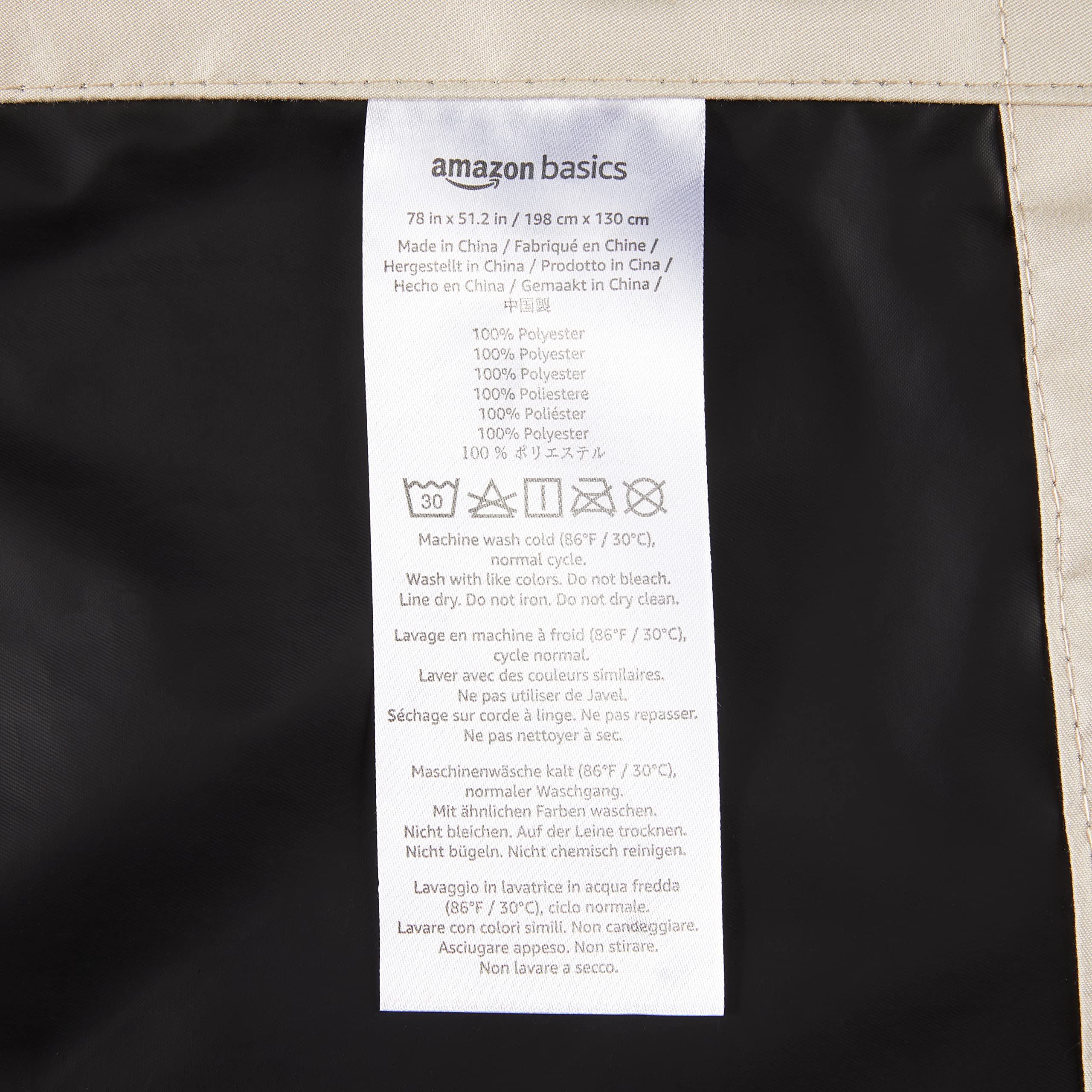 Amazon Basics blackout curtain includes a travel bag for easy transport and storage.