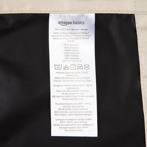 Amazon Basics blackout curtain includes a travel bag for easy transport and storage.