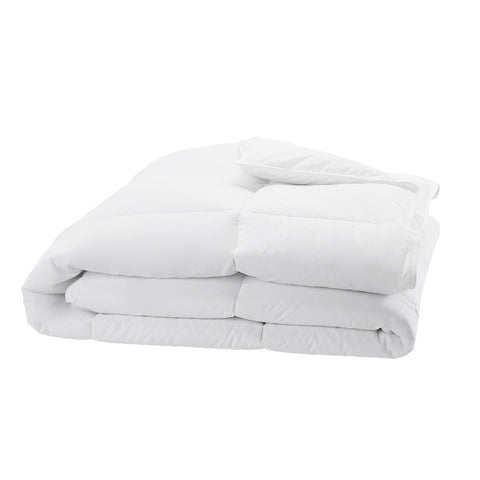 Amazon Basics twin comforter with corner tabs keeps insert securely in place