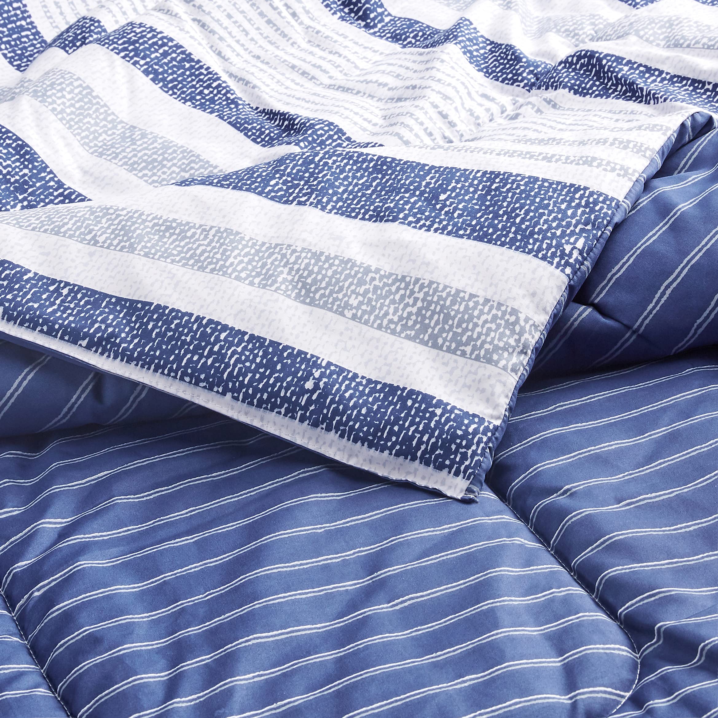 Amazon Basics Twin XL comforter set packaging for easy setup