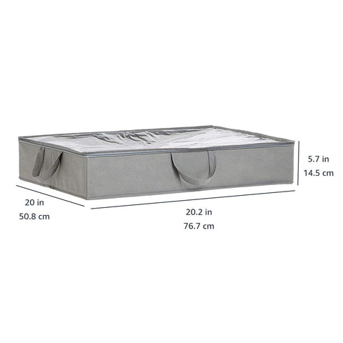 Amazon Basics under-bed bag side view with three handles