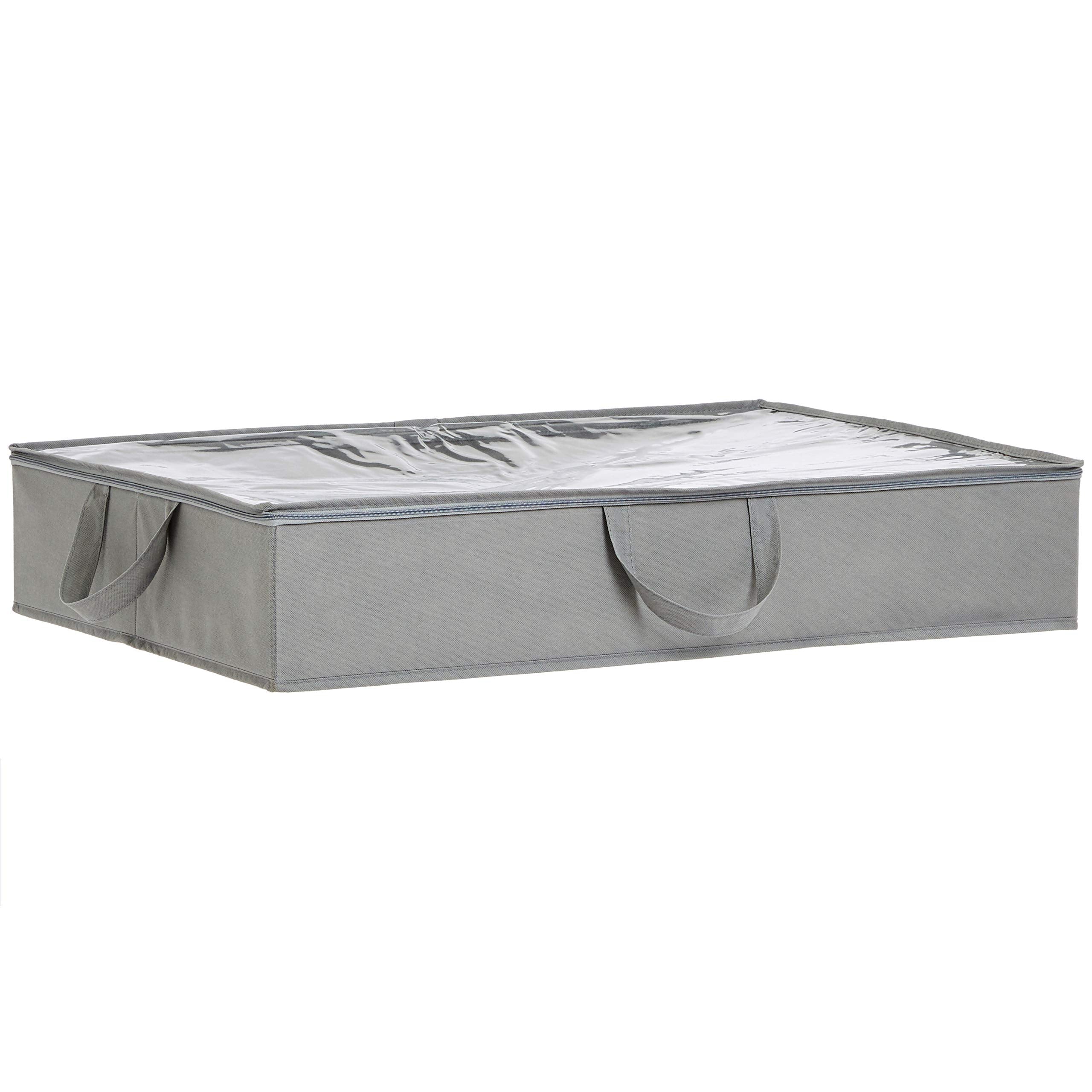 Amazon Basics under-bed storage bags with clear window for quick content check