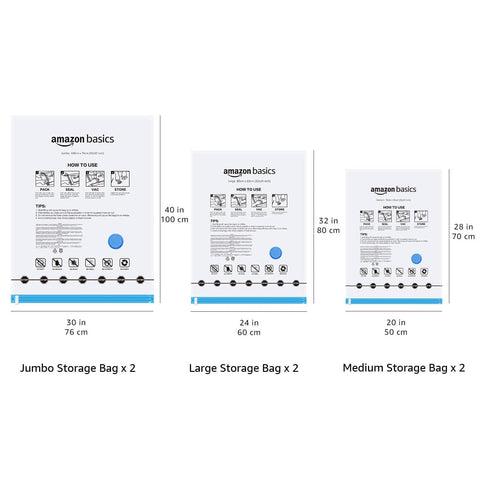 Amazon Basics vacuum bags in clear packaging for quick visibility