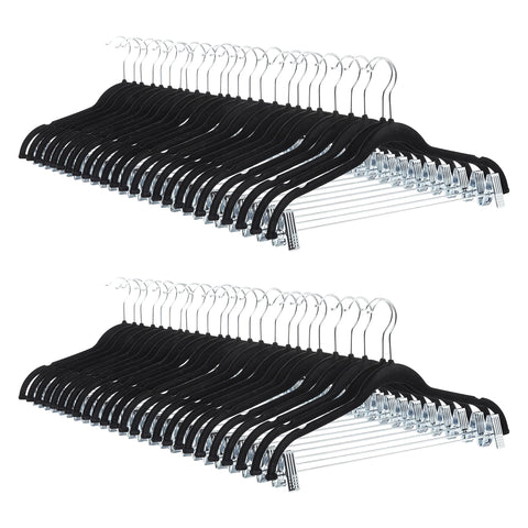 Amazon Basics velvet skirt hanger with clips showing secure grip and 360-degree hook