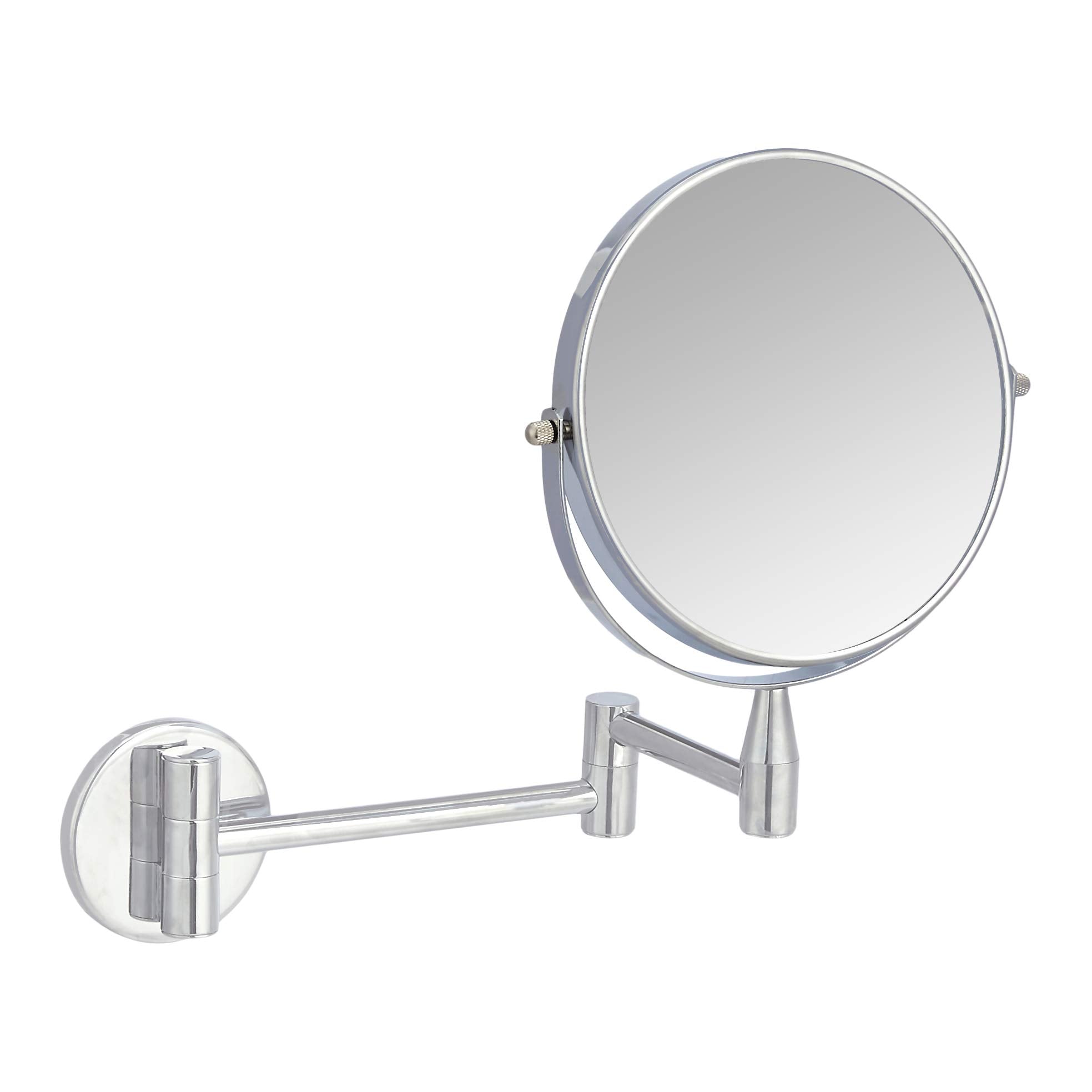 Amazon Basics wall mount round vanity mirror with 360 degree rotation for precise grooming