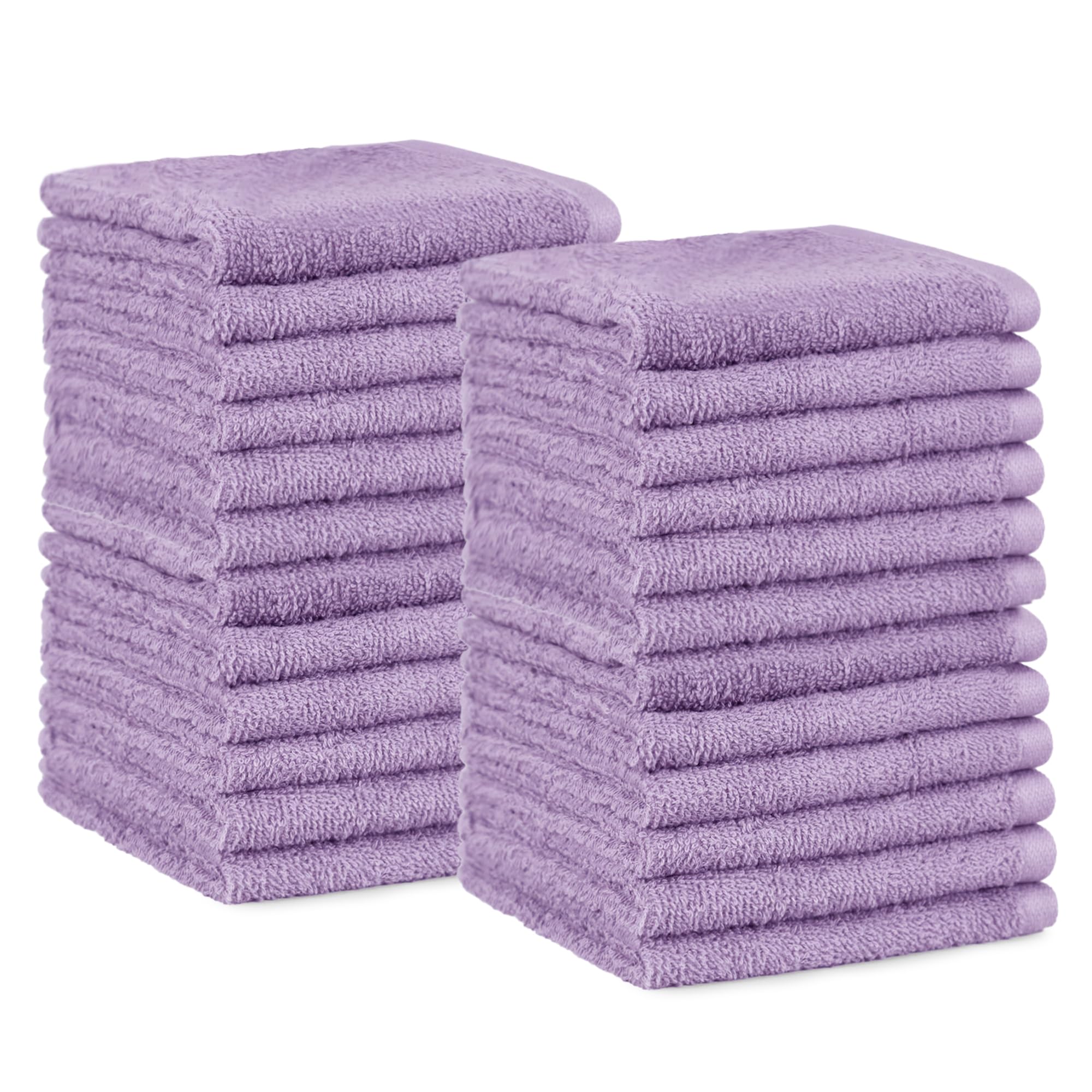 Amazon Basics washcloths 12x12 lavender pack, soft and highly absorbent for daily use