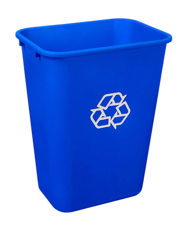 Amazon Basics durable polypropylene wastebasket with sturdy construction.