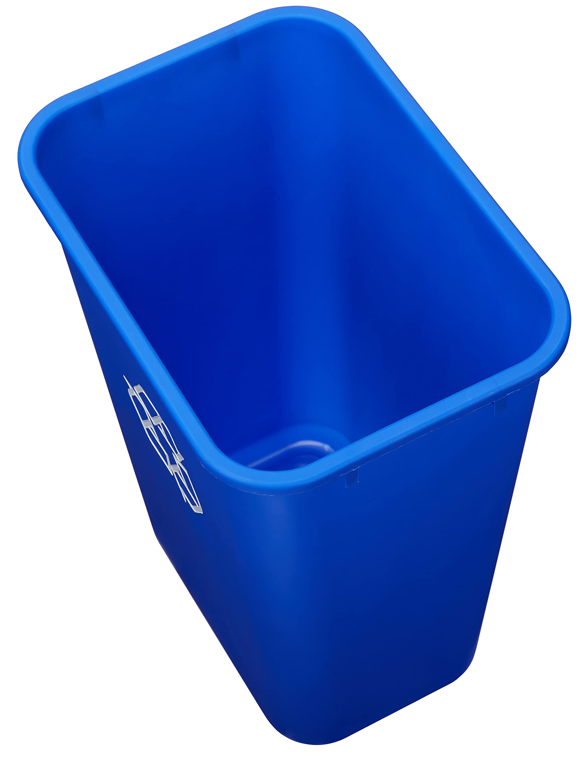 Amazon Basics wastebasket smooth finish cleans quickly and easily.