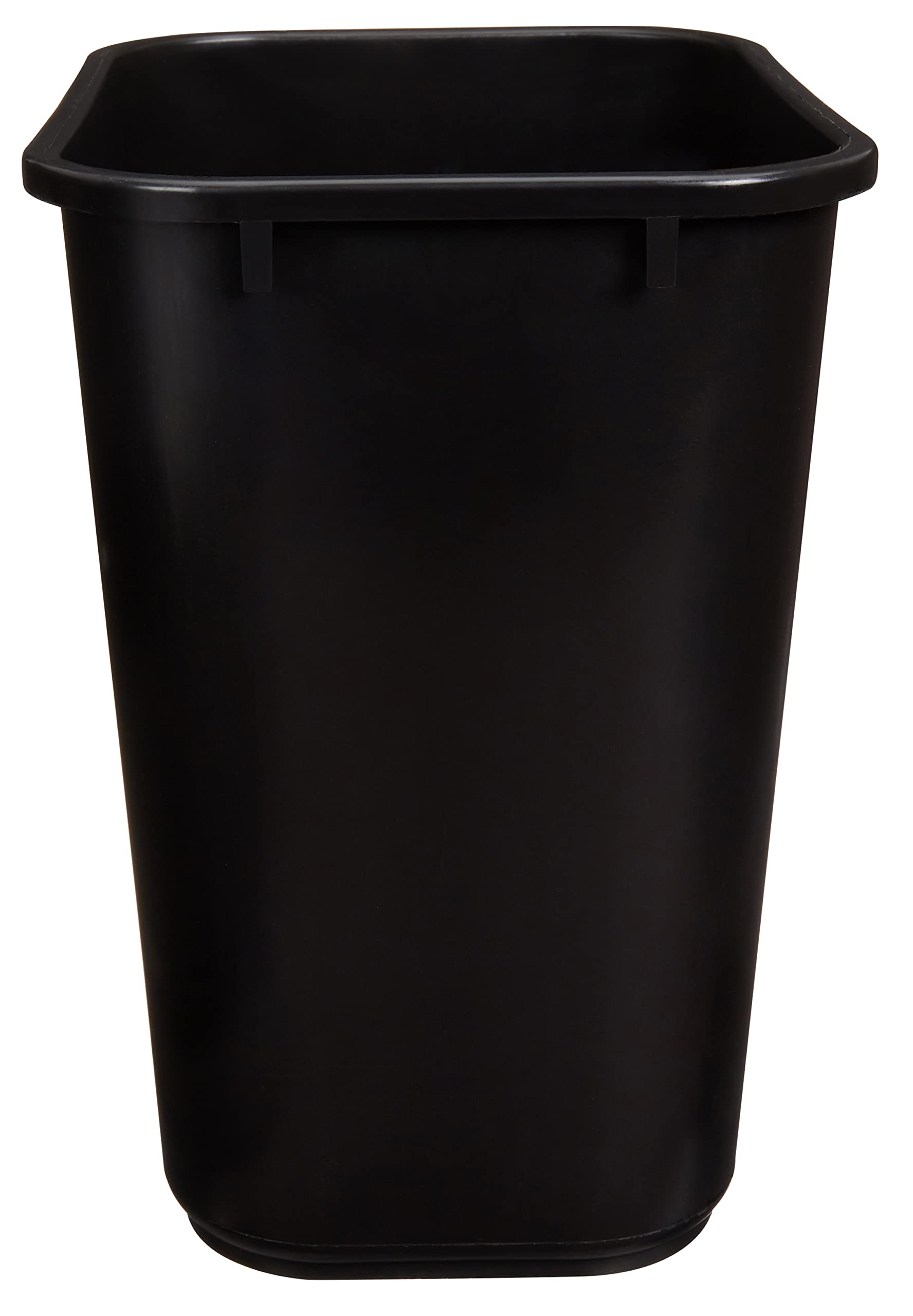 Amazon Basics rectangular wastebasket ideal for high-traffic spaces.