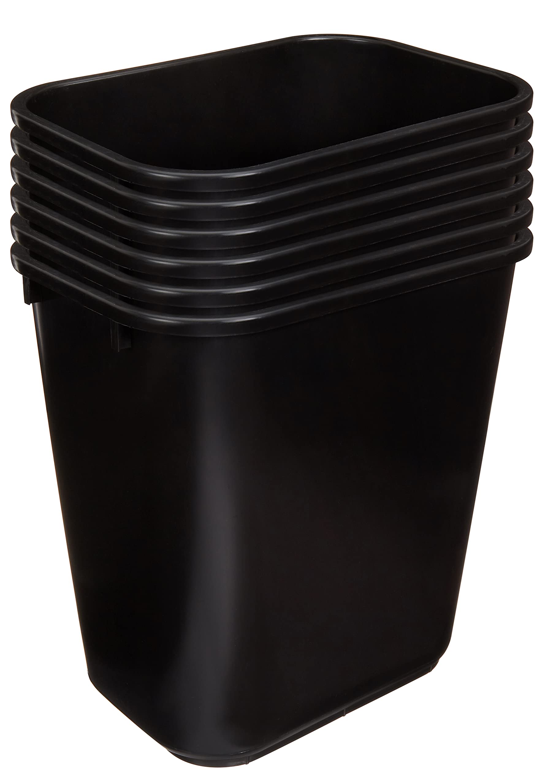 Amazon Basics wastebasket with smooth finish for easy cleaning.