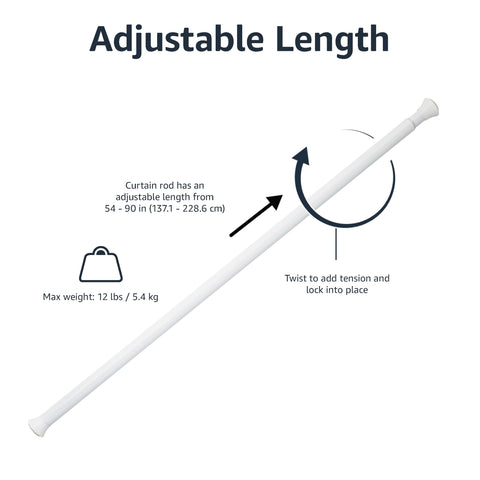 Amazon Basics white finish lightweight metal rod provides sturdy support