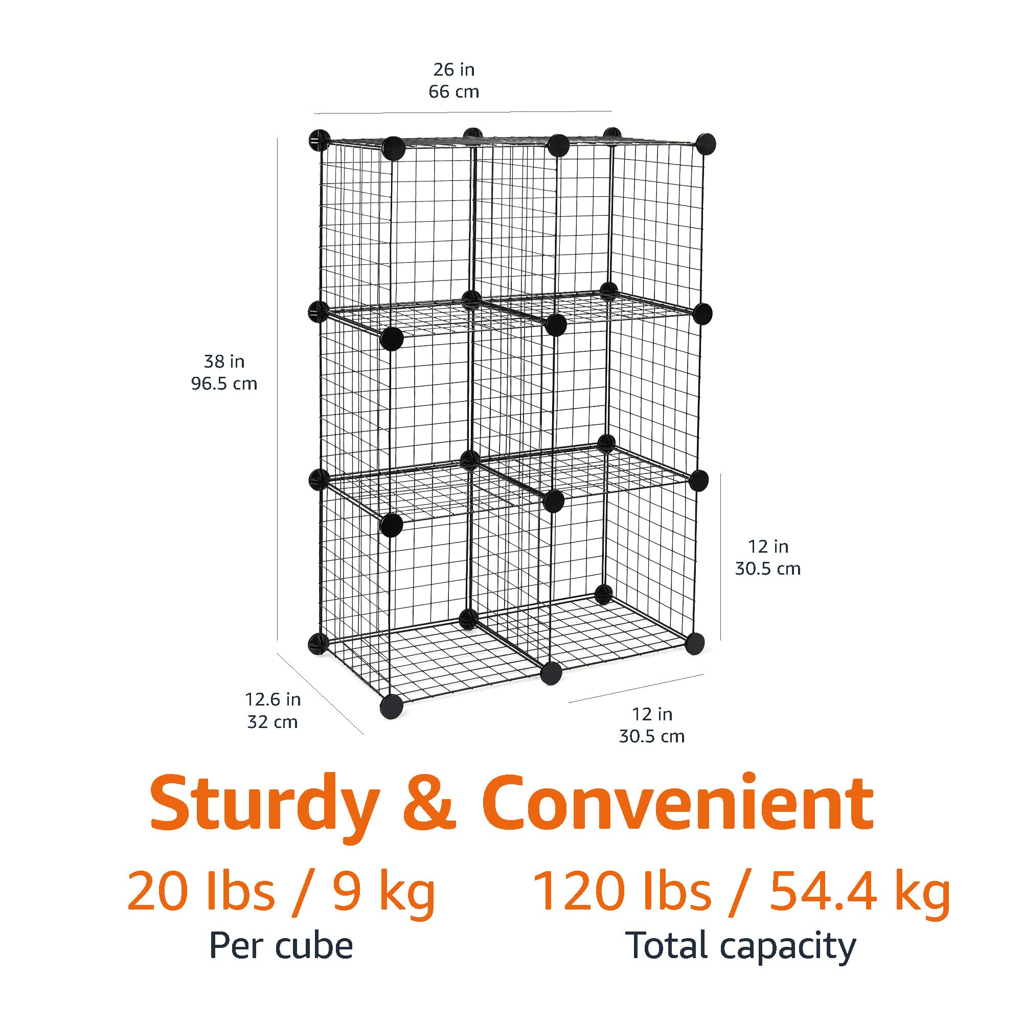 Amazon Basics wire-grid cubes holding linens illustrate versatile closet organization.