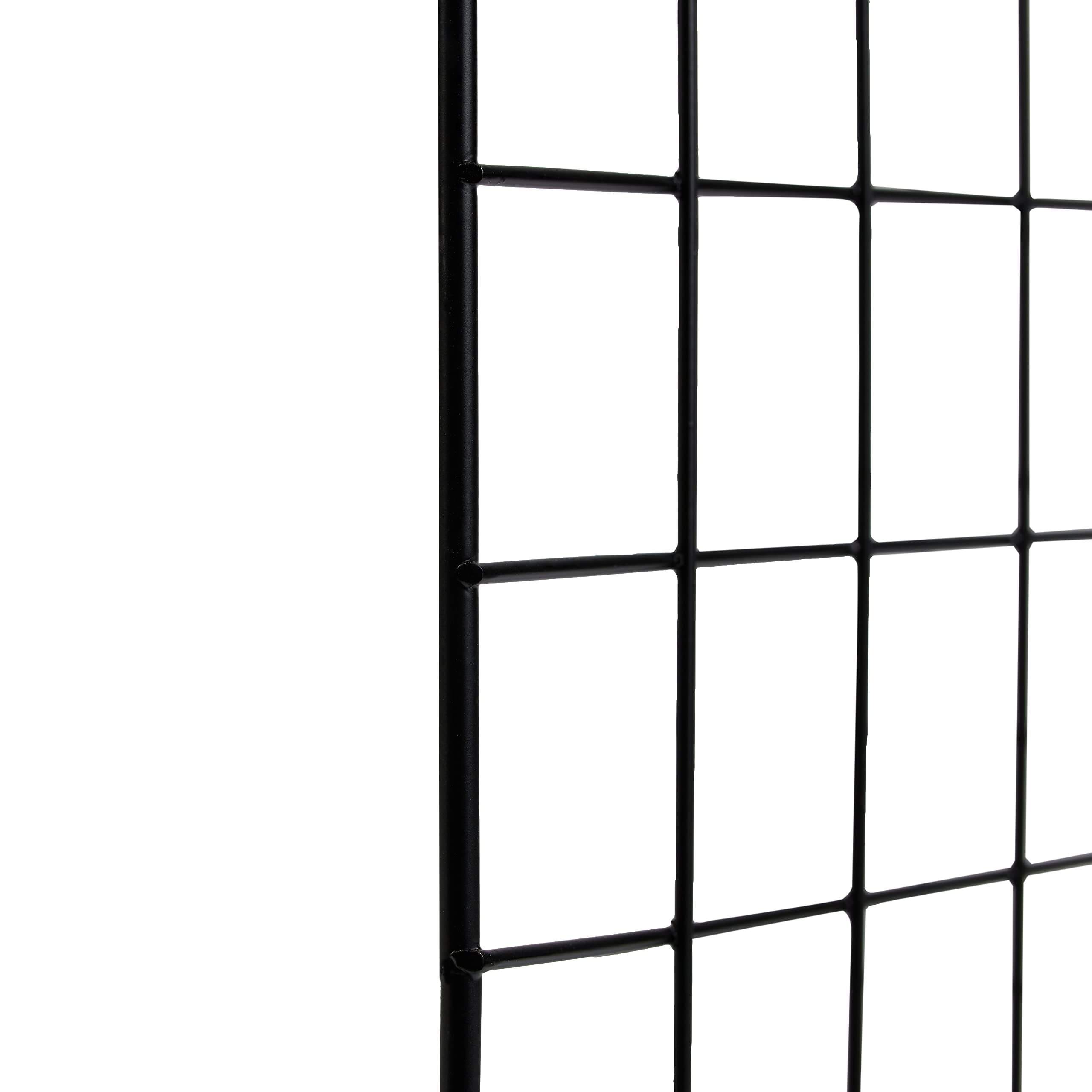 Amazon Basics wire-grid shelves ideal for kids' toys and books.