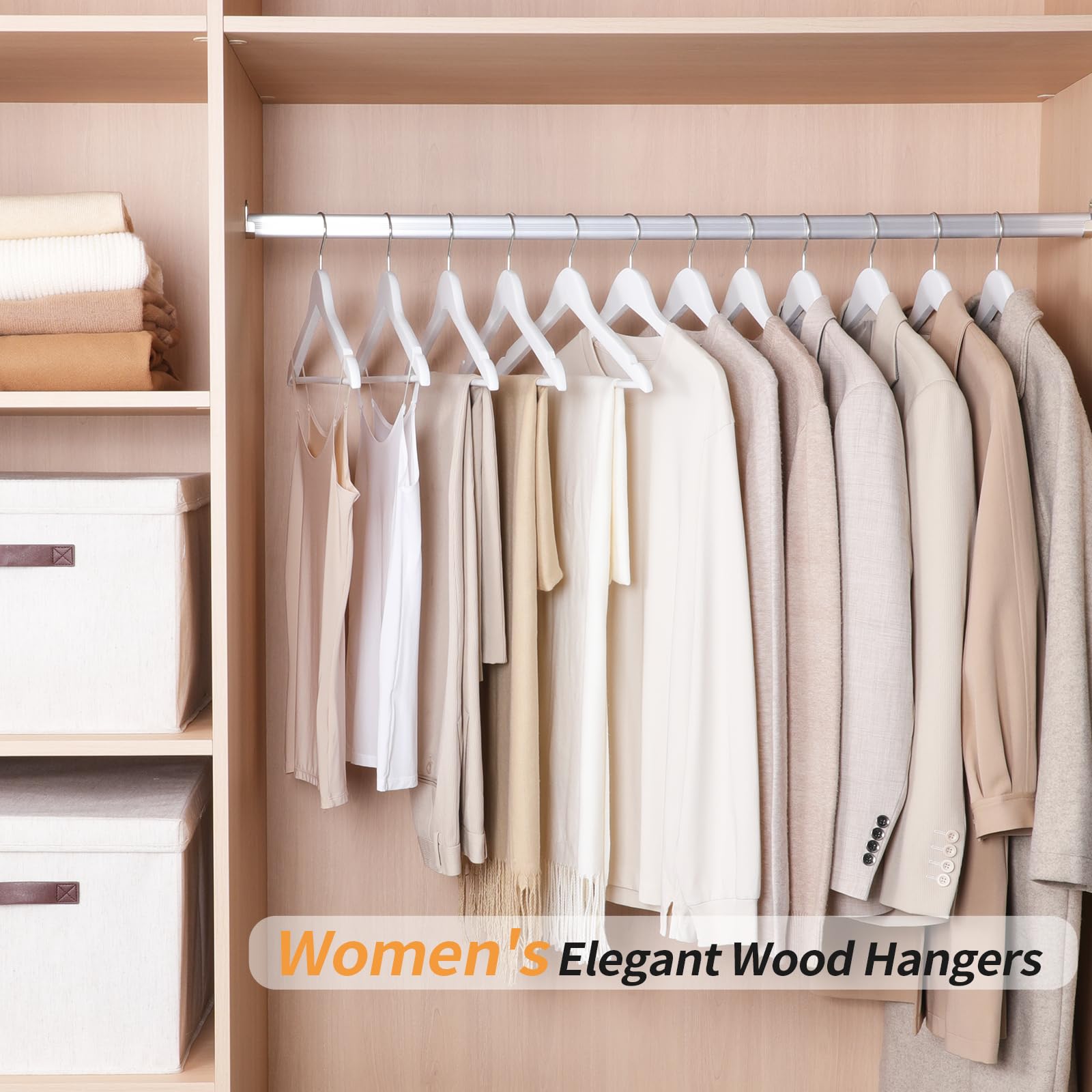 Amazon Basics wood hanger supports coats and jackets with durable construction.