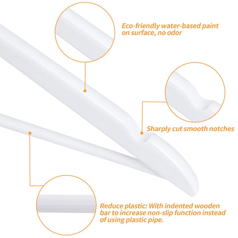 Amazon Basics wood hanger with smooth finish prevents snagging on fabrics.