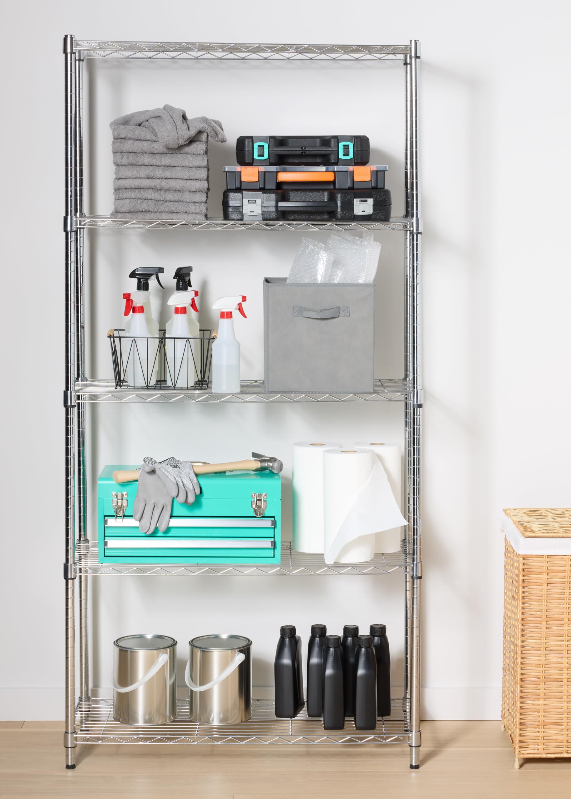 Amazon Basics 5-Shelf Dimensions 36x14x72 for compact storage