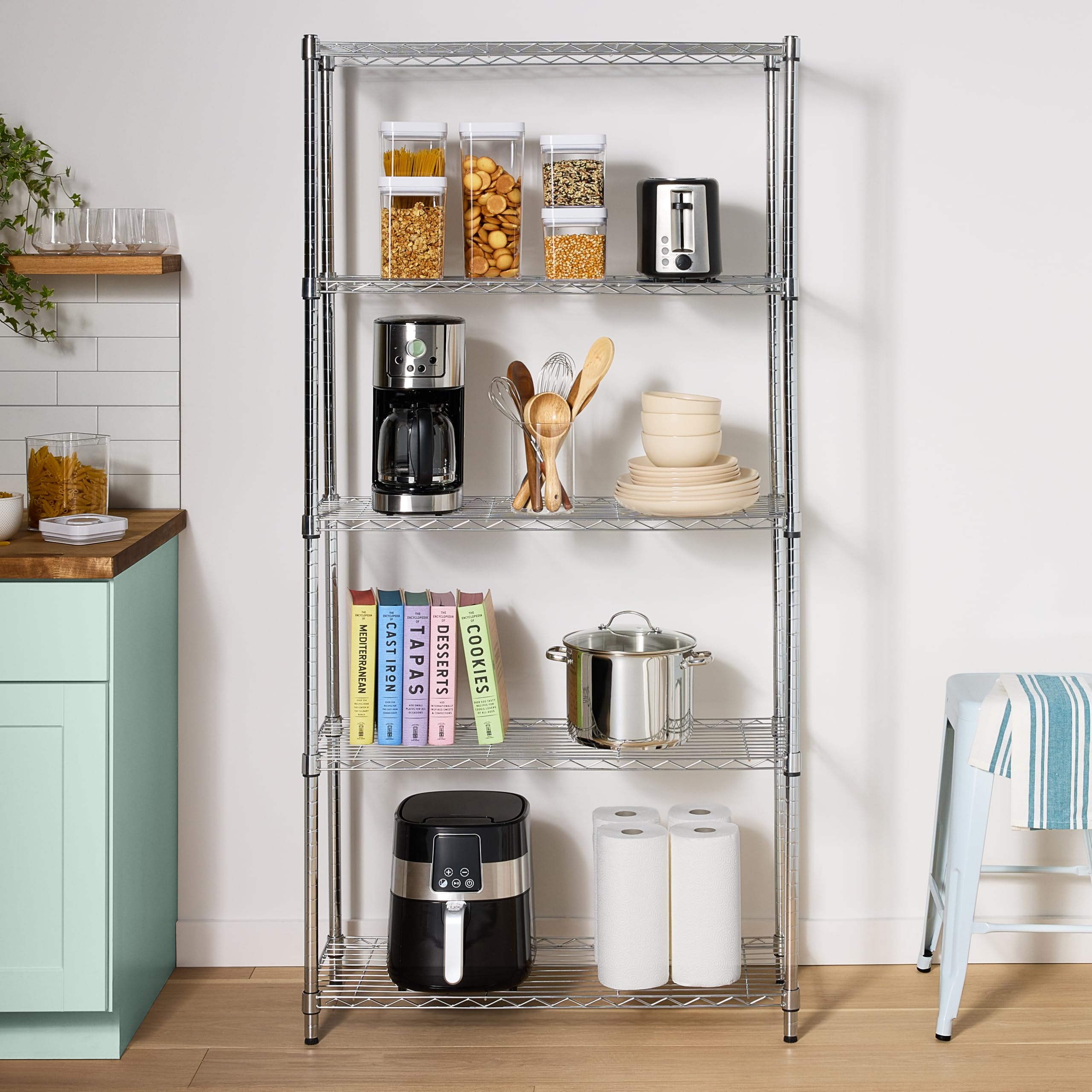 Amazon Basics rack ideal for garage tools and equipment