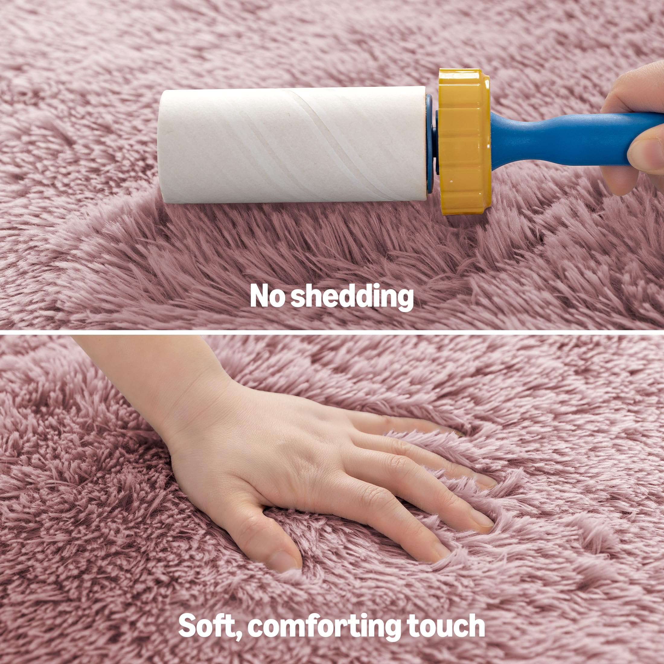 Amazon Basics fluffy rug living-room setup enhances warm home feel.