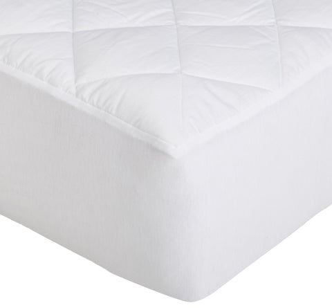 Amazon Basics machine-washable topper cover ready for easy cleaning.
