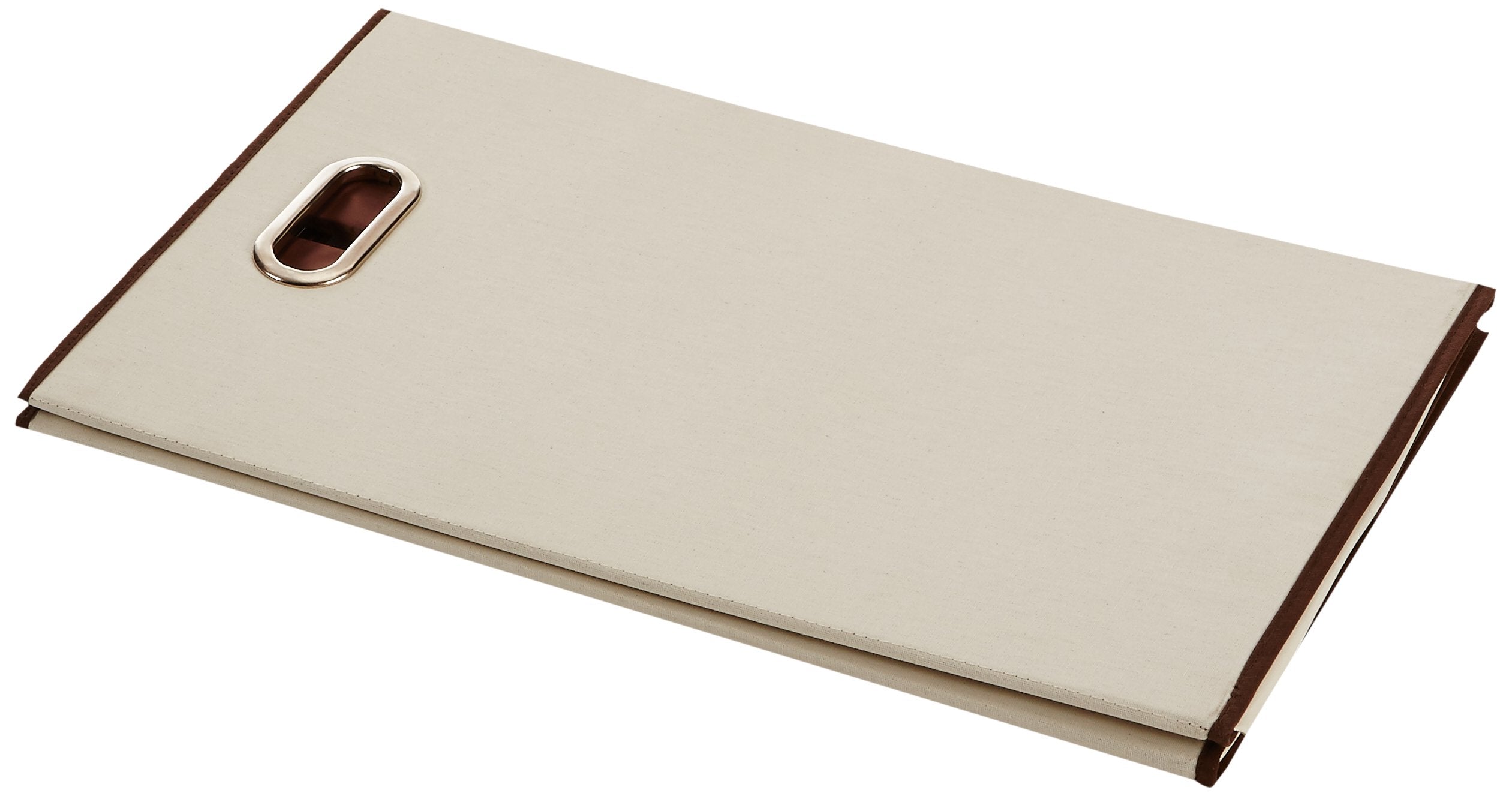Amazon Basics rectangular hamper beige brown, ideal for everyday laundry