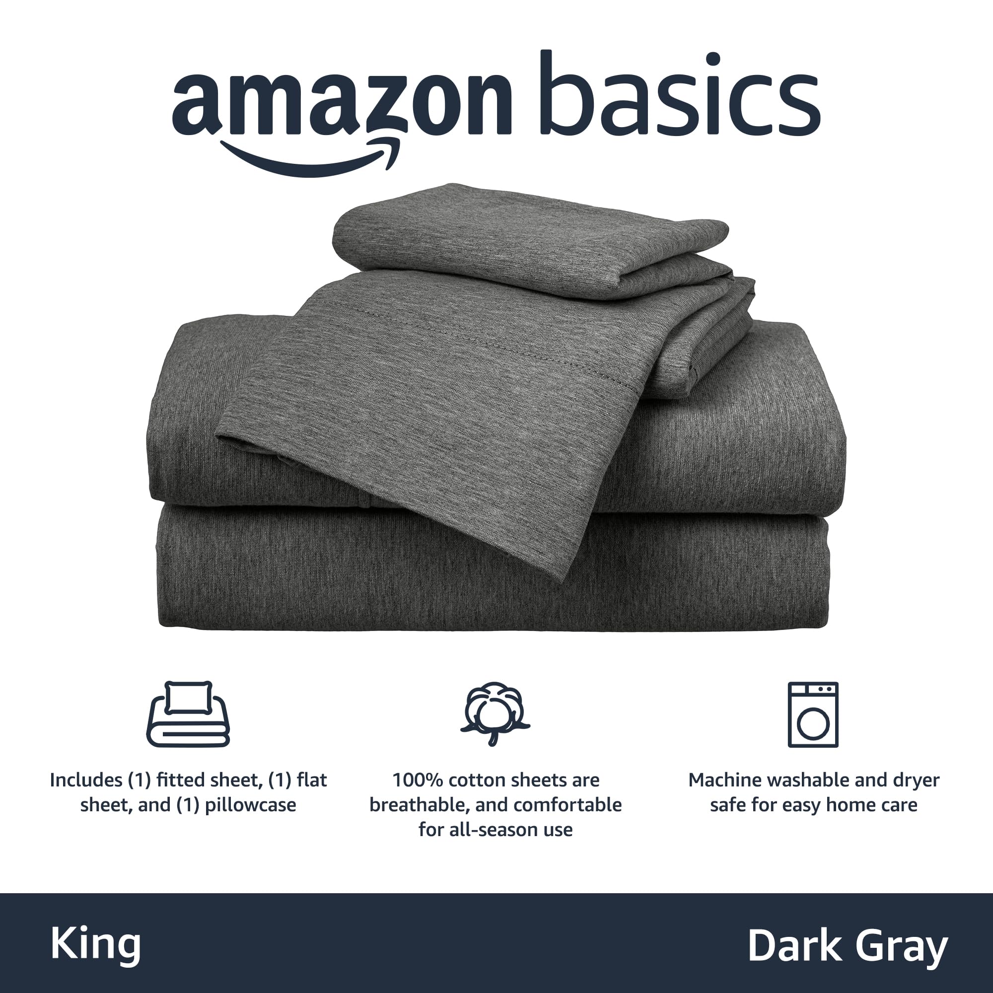 Amazon Basics king fitted sheet fit on deep mattress up to 14 inches