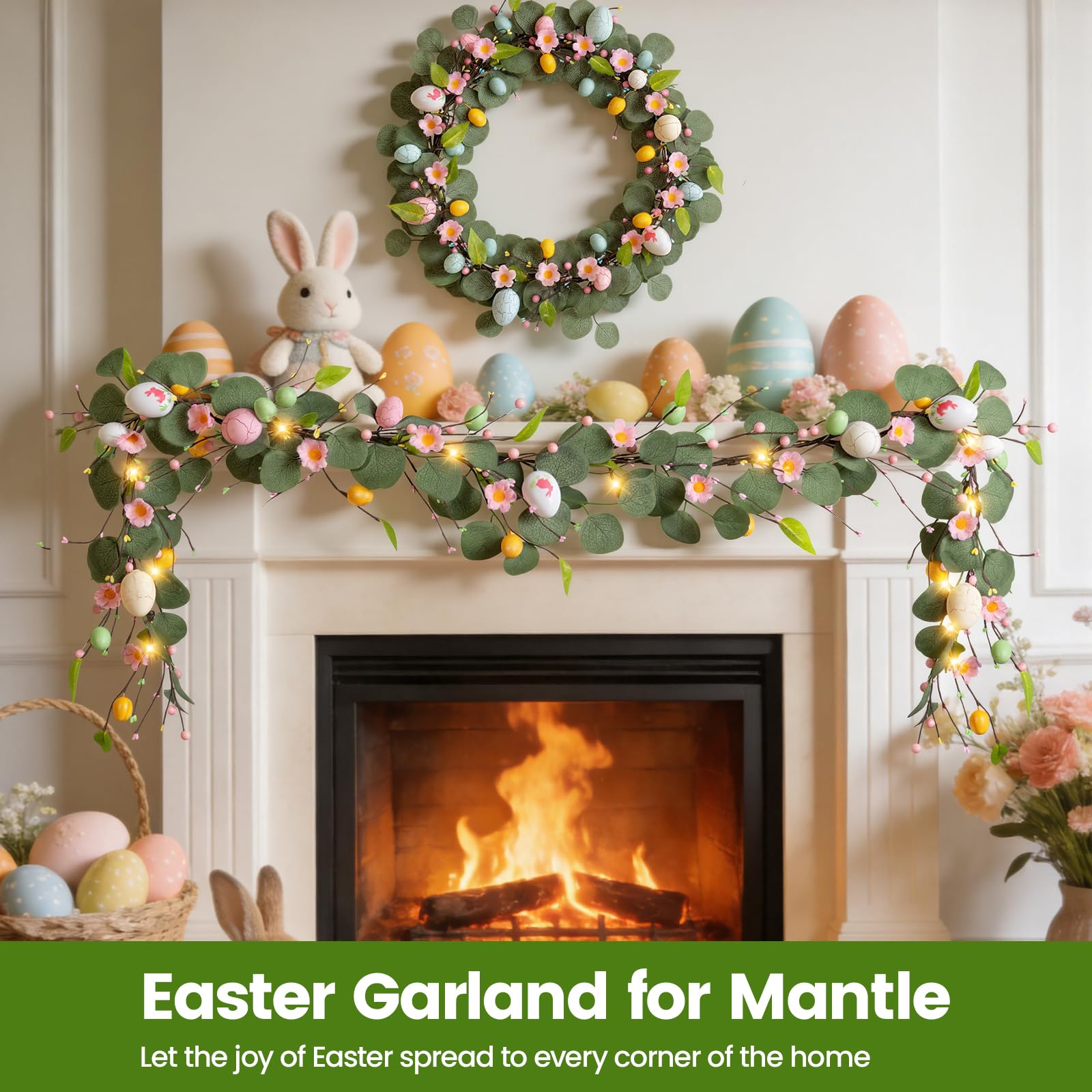 Amazqi garland with 20 LED lights adds warm indoor illumination.