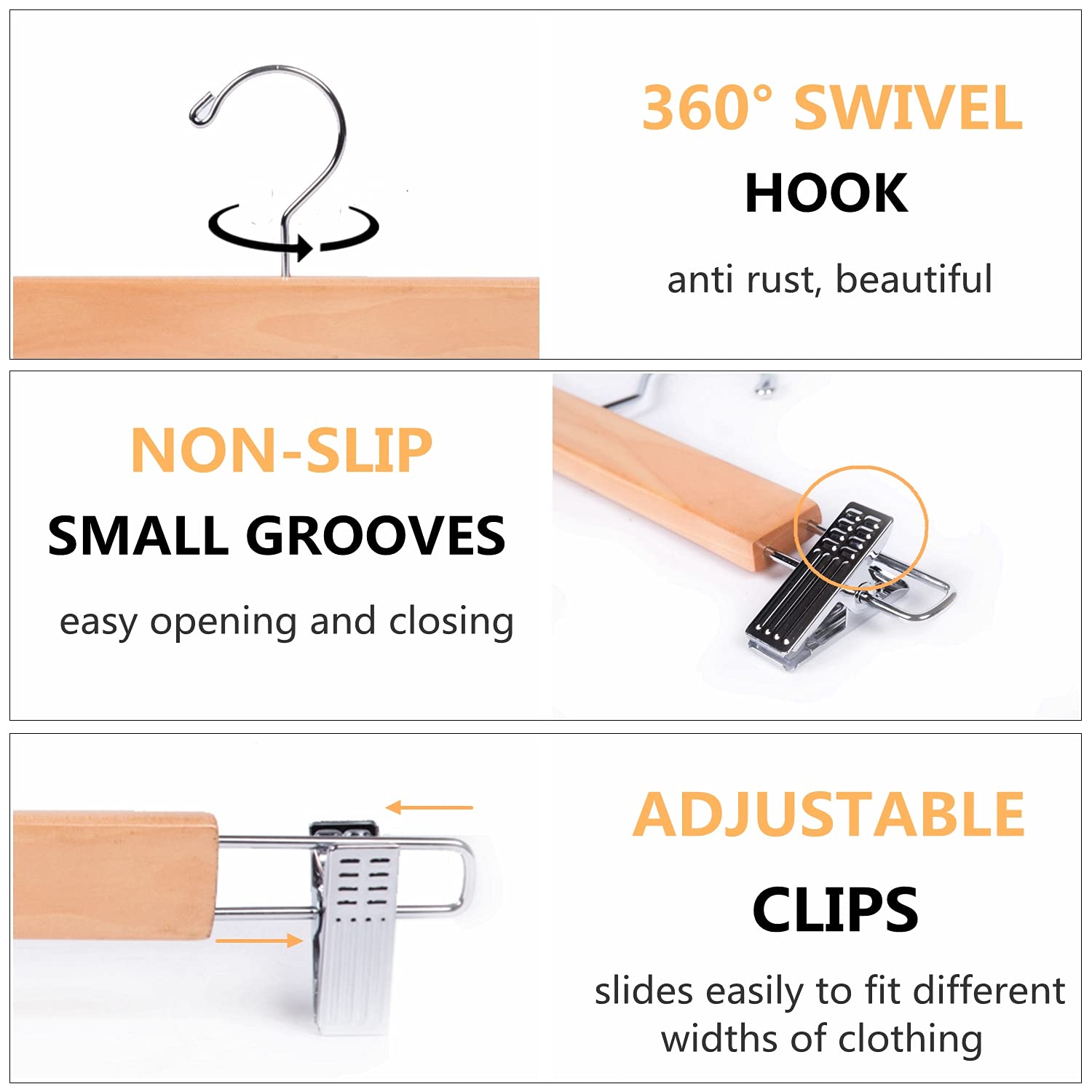 Amber Home 14.17 inch slim hanger ideal for trousers