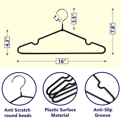 Amber Home slim 16-inch hangers demonstrate compact closet efficiency.