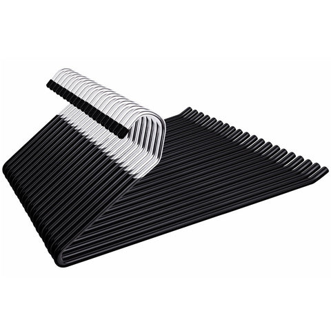 Amber Home 20-pack black metal pants hangers, 15-inch width, ideal for jeans and slacks.
