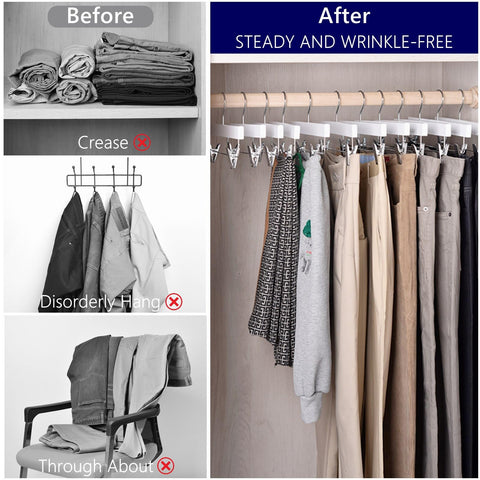 Amber Home elegant white wood hanger set adds a premium look to any closet.