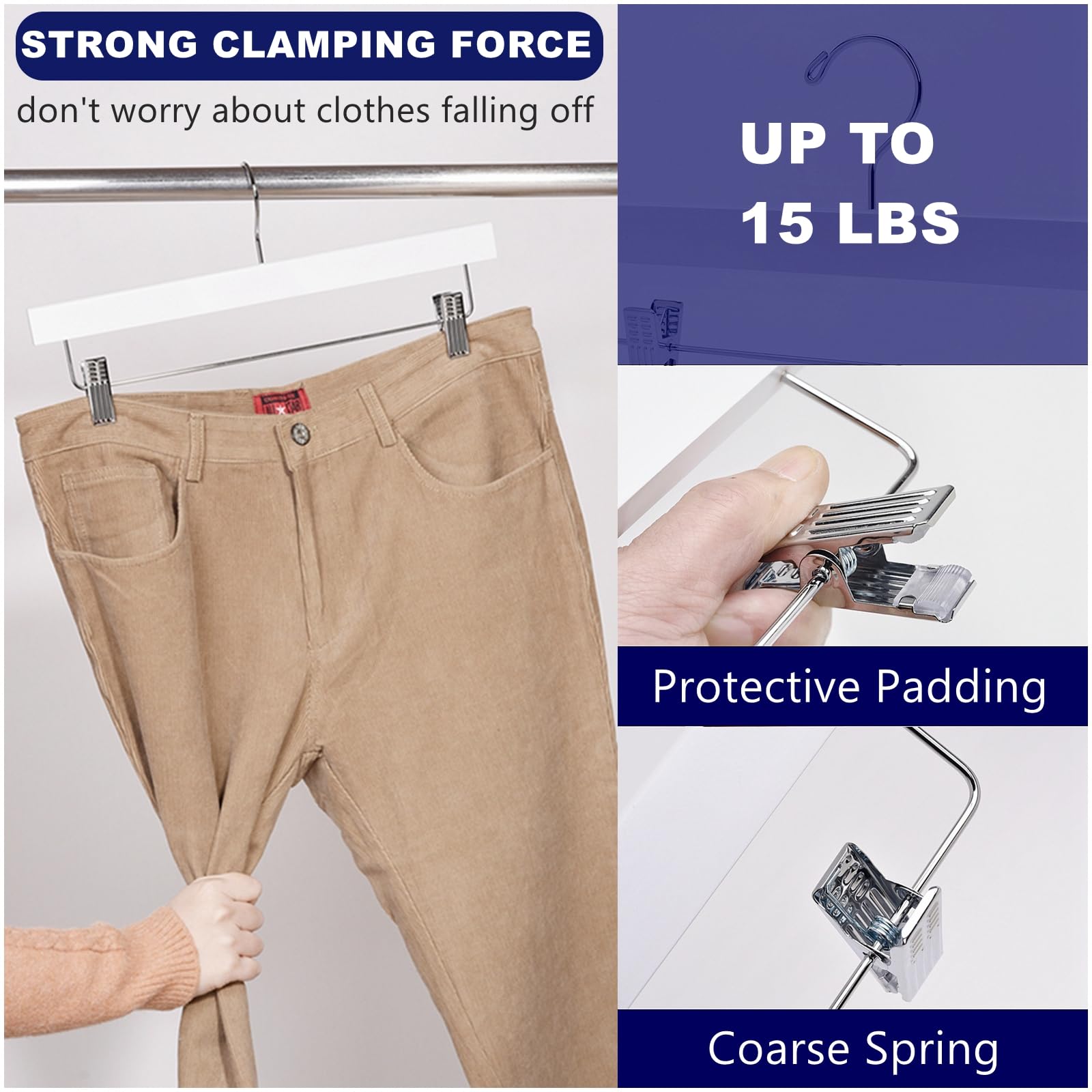 Amber Home versatile use for jeans, slacks, towels, and more keeps wardrobe tidy.