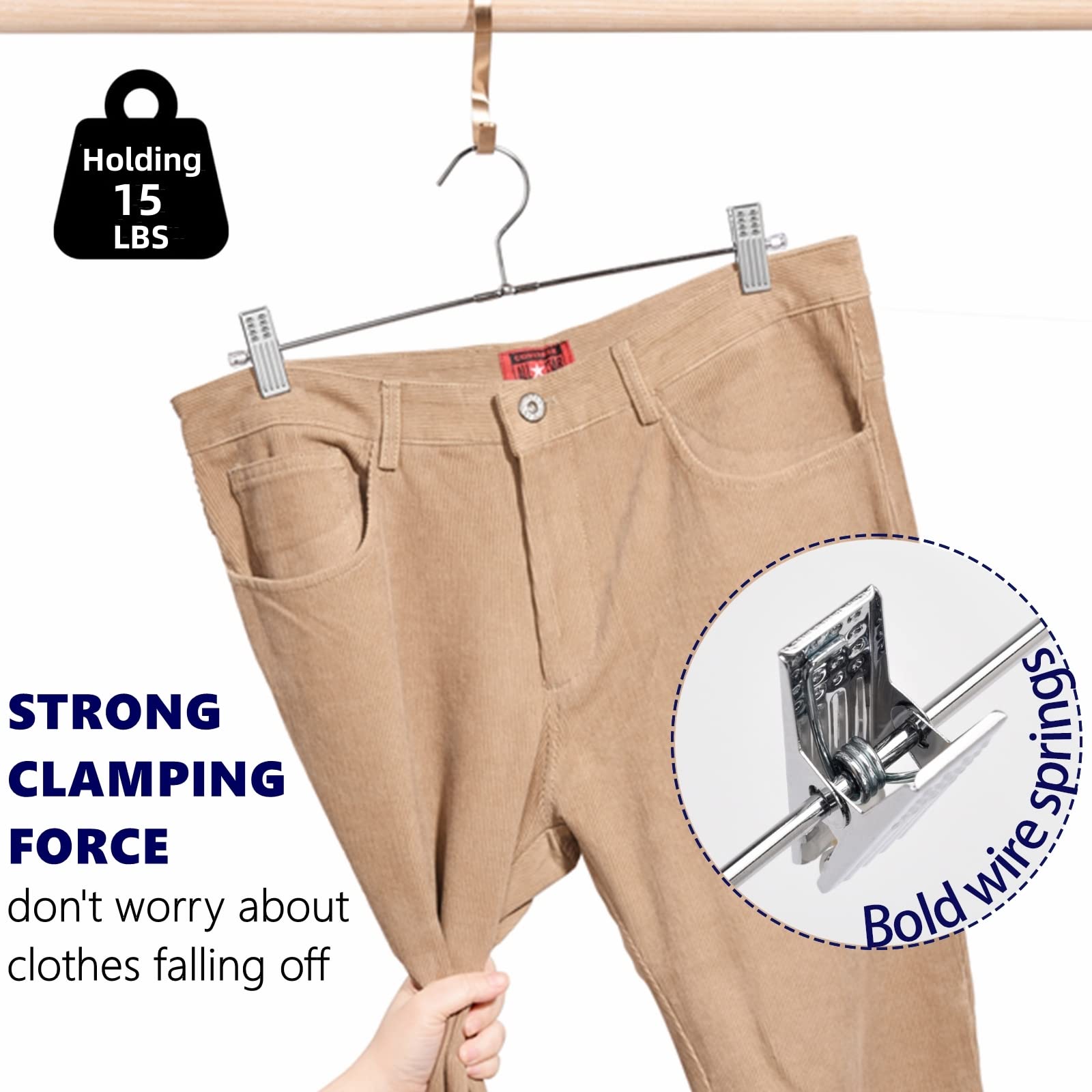 Amber Home versatile hanger suitable for skirts, pants, jeans, shorts.