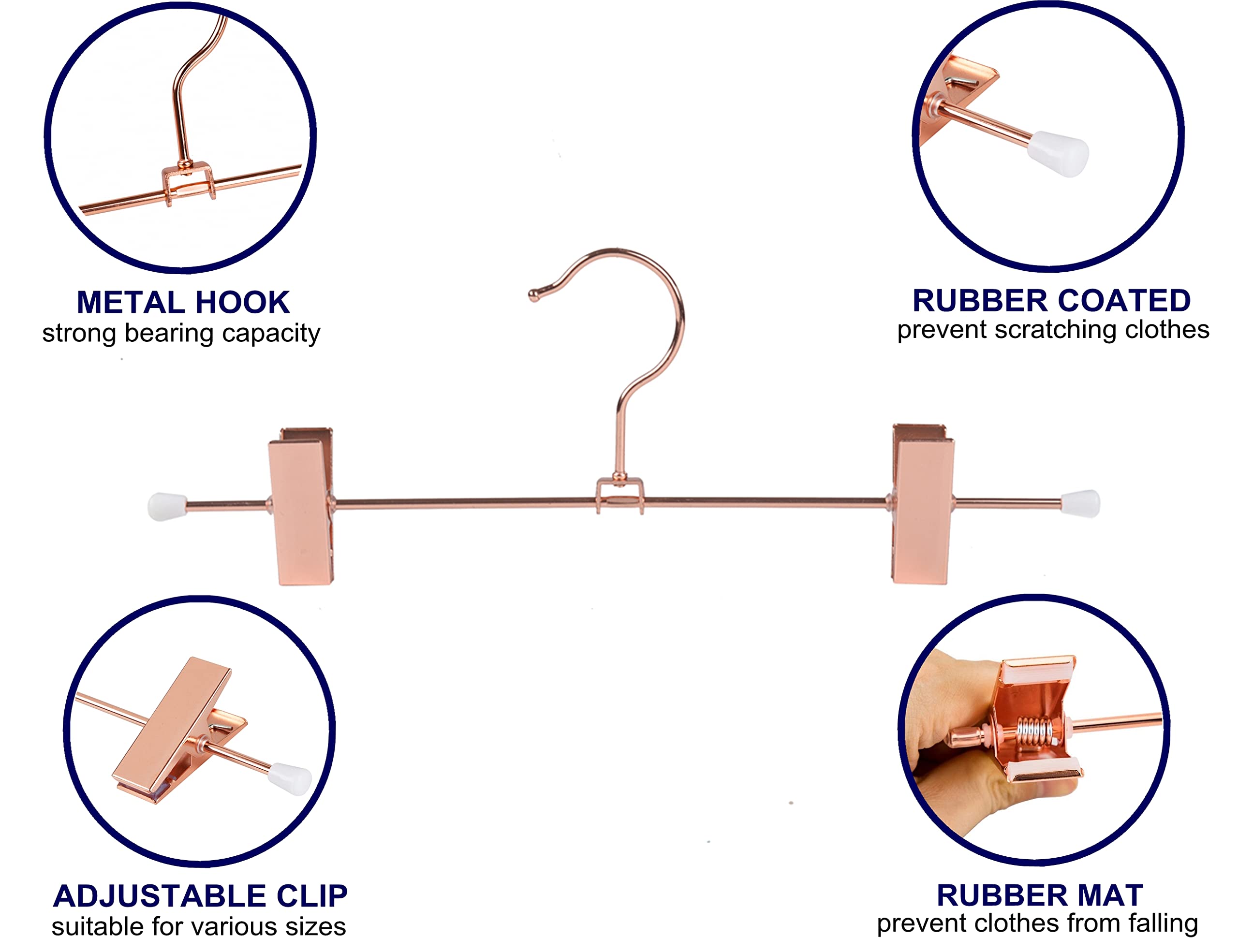 Amber Home adjustable non-slip clips fit varied pants sizes securely.
