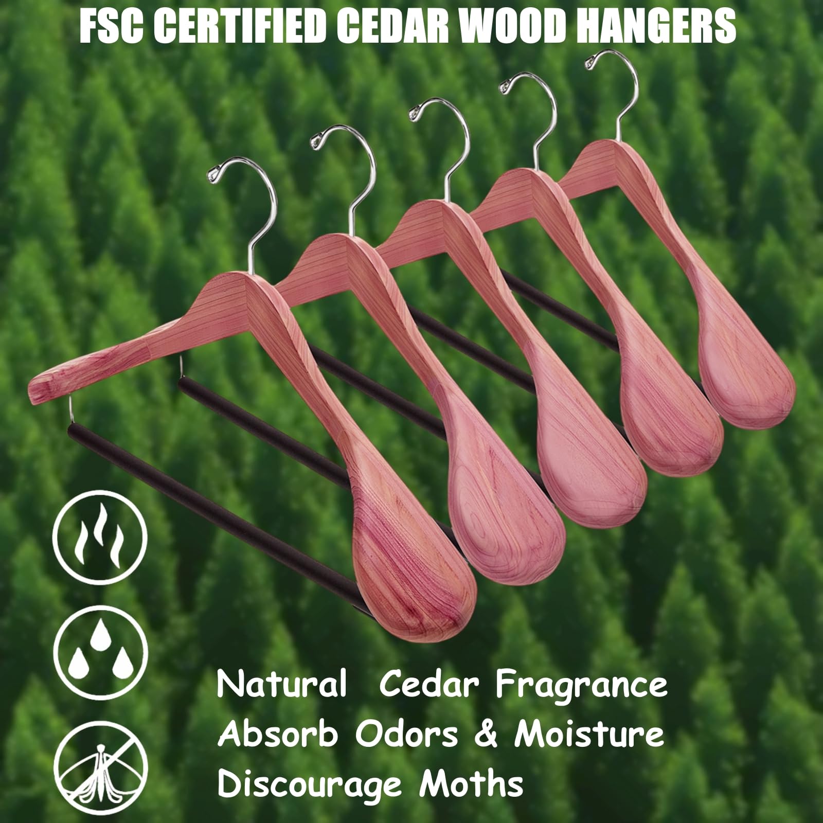 Amber Home aromatic cedar refreshes the closet and protects valued clothes.