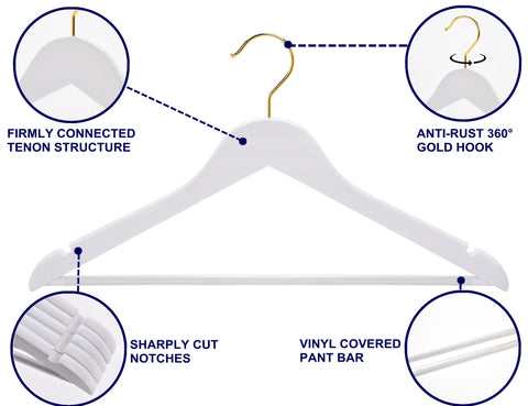 Amber Home curved shoulder design protects garment shape on coats and shirts.