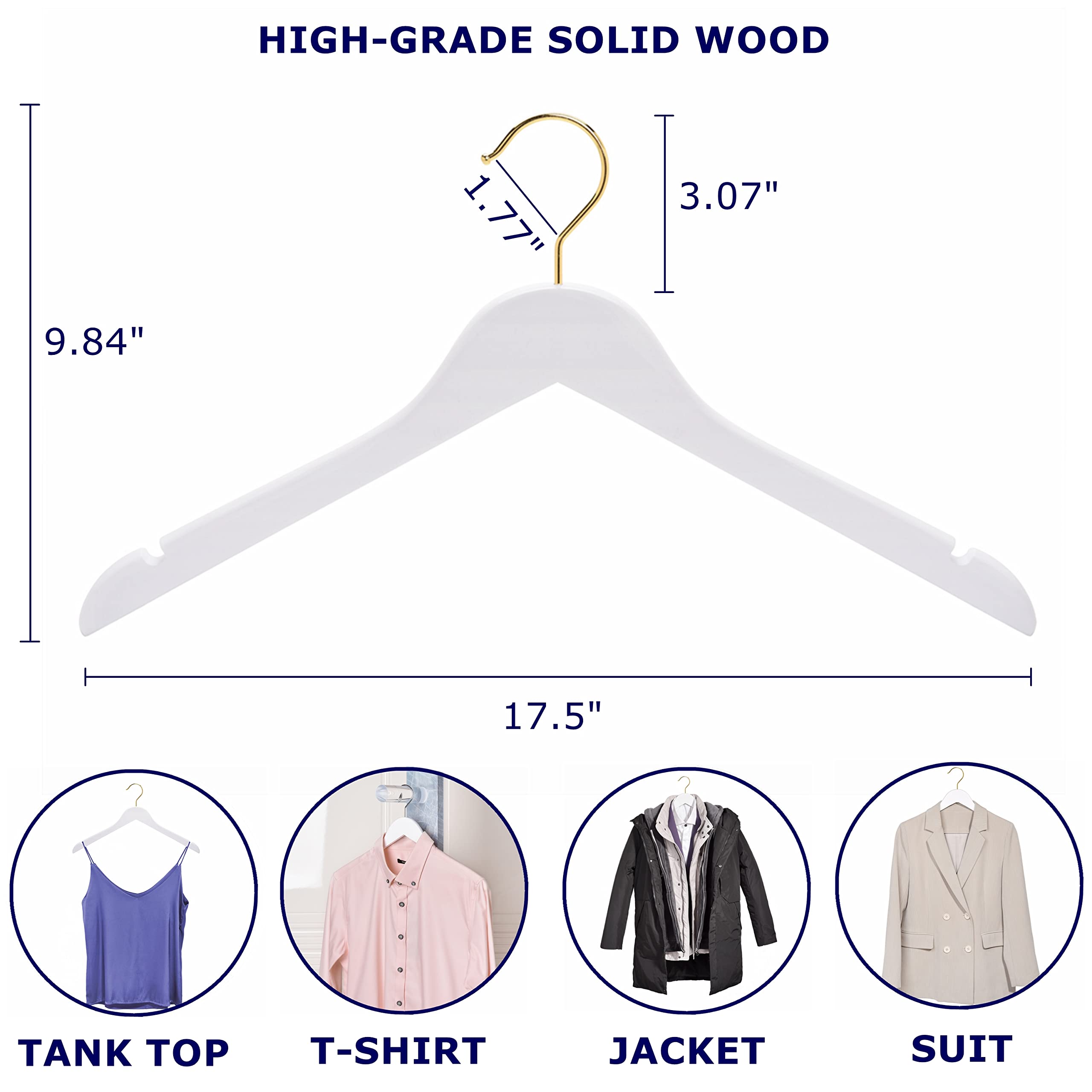 Amber Home gold-hook hangers offer 360-degree rotation to easily access garments