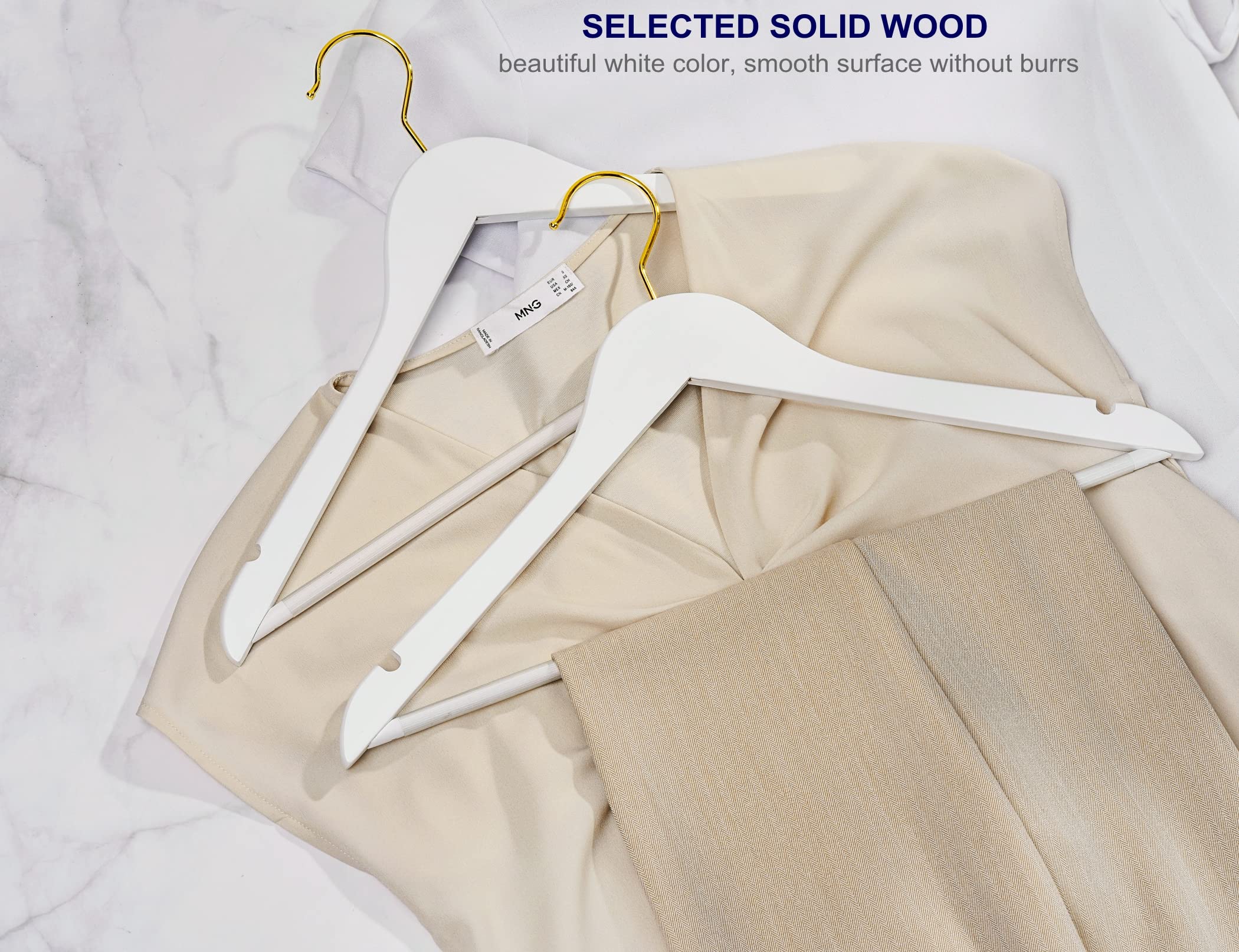 Amber Home grooved pant bar with vinyl coating keeps pants secure.