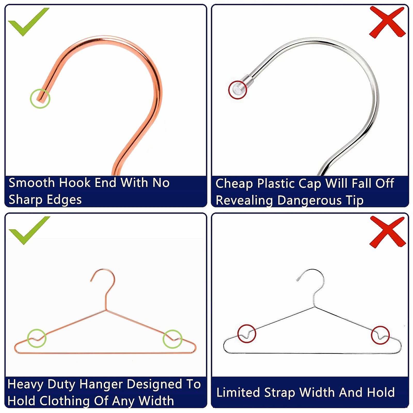 Amber Home heavy-duty copper hanger demonstrating strength for coats.
