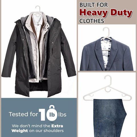 Amber Home heavy-duty hangers support up to 10 lbs.
